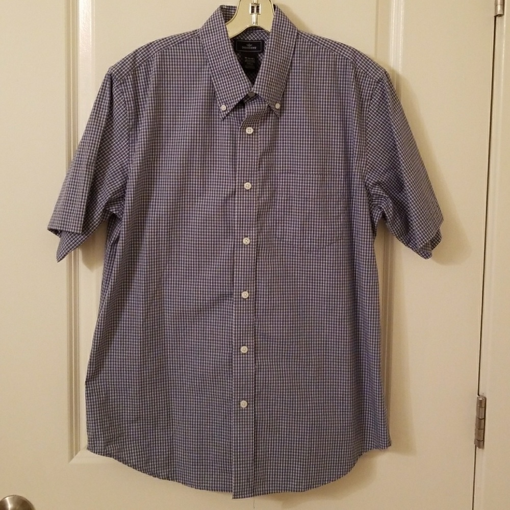 Men's Blue Plaid Dockers Dress Shirt